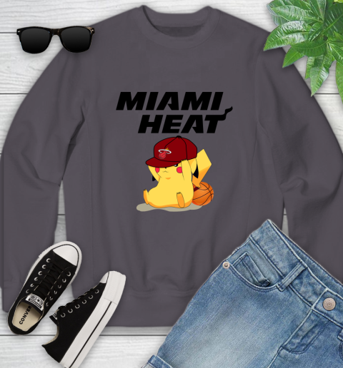 NBA Pikachu Basketball Sports Miami Heat Youth Sweatshirt 6