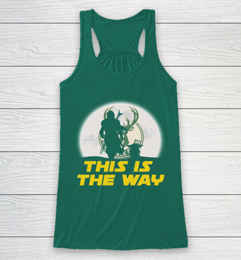 Milwaukee Bucks NBA Basketball Star Wars Yoda And Mandalorian This Is The Way Racerback Tank 5