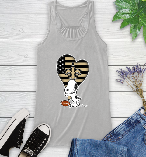New Orleans Saints NFL Football The Peanuts Movie Adorable Snoopy Racerback Tank