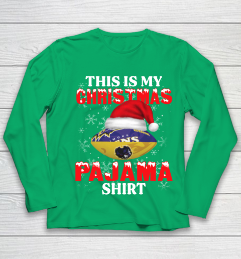 Baltimore Ravens This Is My Christmas Pajama Shirt NFL Youth Long Sleeve 4