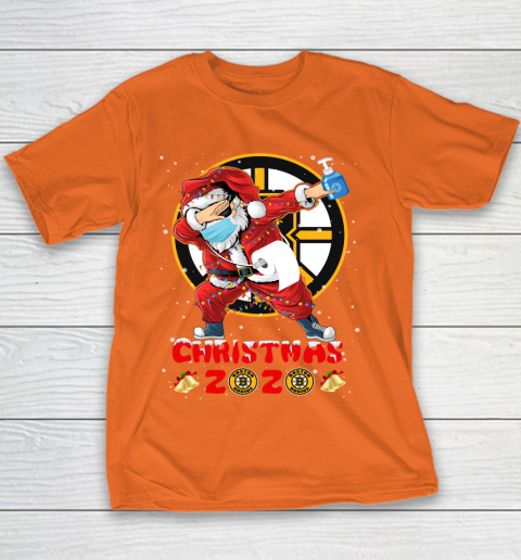 Boston Bruins Funny Santa Claus Dabbing Christmas 2020 NHL Youth T-Shirt 4