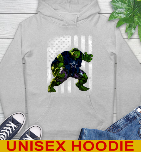 Dallas Cowboys Hulk Marvel Avengers NFL Football American Flag Hoodie 6