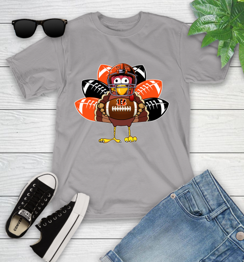 Cincinnati Bengals Turkey Thanksgiving Day Youth T-Shirt 4