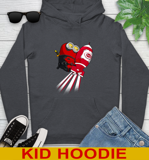 MLB Baseball Cincinnatim Reds Deadpool Minion Marvel Shirt Youth Hoodie 9