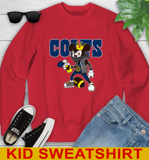 Indianapolis Colts NFL Football Mickey Peace Sign Sports Youth Sweatshirt 8