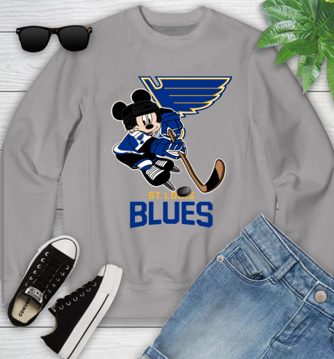 NHL St.Louis Blues Mickey Mouse Disney Hockey T Shirt Youth Sweatshirt 4