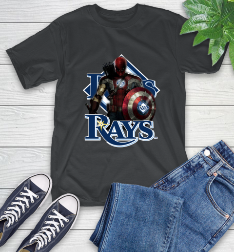 MLB Captain America Thor Spider Man Hawkeye Avengers Endgame Baseball Tampa Bay Rays T-Shirt 2