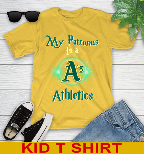 MLB Baseball Harry Potter My Patronus Is A Oakland Athletics Youth T-Shirt 9