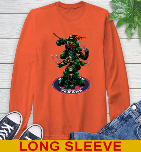 NFL Football Houston Texans Teenage Mutant Ninja Turtles Shirt Long Sleeve T-Shirt 5