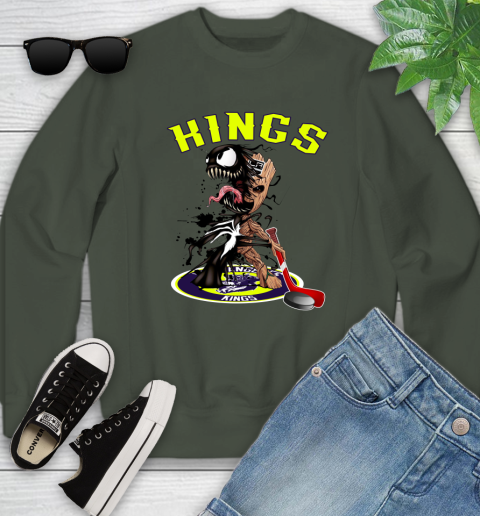 NHL Los Angeles Kings Hockey Venom Groot Guardians Of The Galaxy Youth Sweatshirt 10