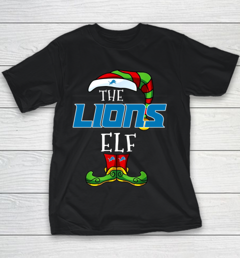 Detroit Lions Christmas ELF Funny NFL Youth T-Shirt