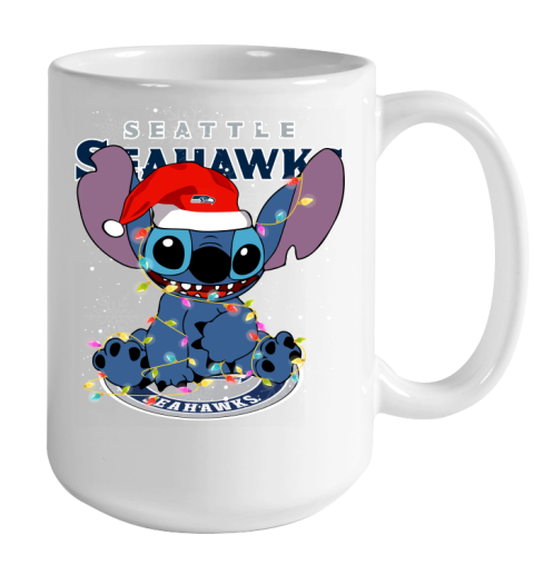 Seattle Seahawks NFL Football noel stitch Christmas Color Changing Mug 15oz 2