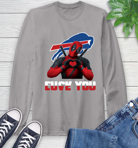 NHL Buffalo Bills Deadpool Love You Fuck You Football Sports Long Sleeve T-Shirt 6