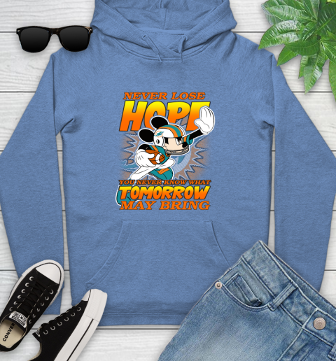 Miami Dolphins NFL Football Mickey Disney Never Lose Hope Youth Hoodie 13