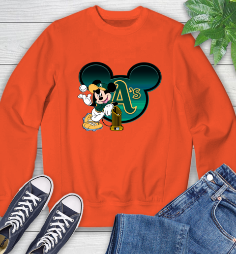 MLB Oakland Athletics The Commissioner's Trophy Mickey Mouse Disney Sweatshirt 4