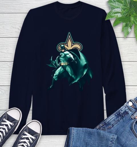 NFL Batman Football Sports New Orleans Saints Long Sleeve T-Shirt 4
