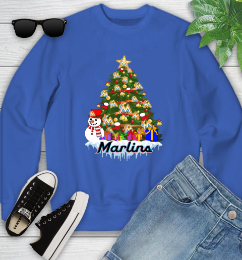 Miami Marlins Merry Christmas MLB Baseball Sports Youth Sweatshirt 8