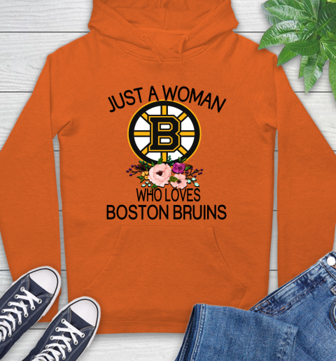 NHL Just A Woman Who Loves Boston Bruins Hockey Sports Hoodie 3