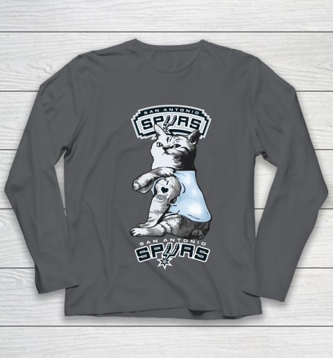 NBA Basketball My Cat Loves San Antonio Spurs Youth Long Sleeve 6