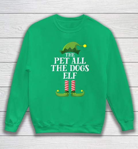 Pet All The Dogs Elf Matching Family Group Christmas Pajama Sweatshirt 5