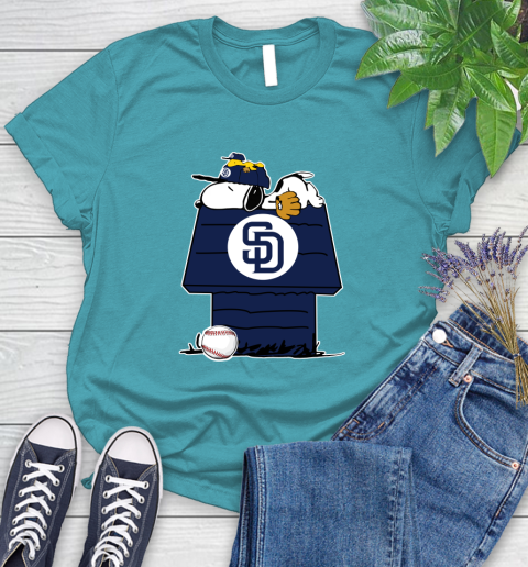 MLB San Diego Padres Snoopy Woodstock The Peanuts Movie Baseball T Shirt Women's T-Shirt 12