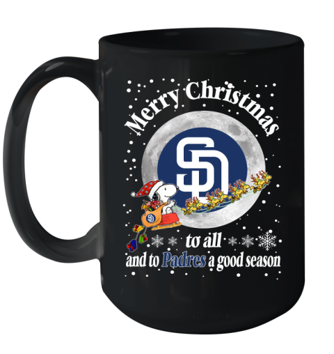 San Diego Padres Merry Christmas To All And To Padres A Good Season MLB Baseball Sports Ceramic Mug 15oz