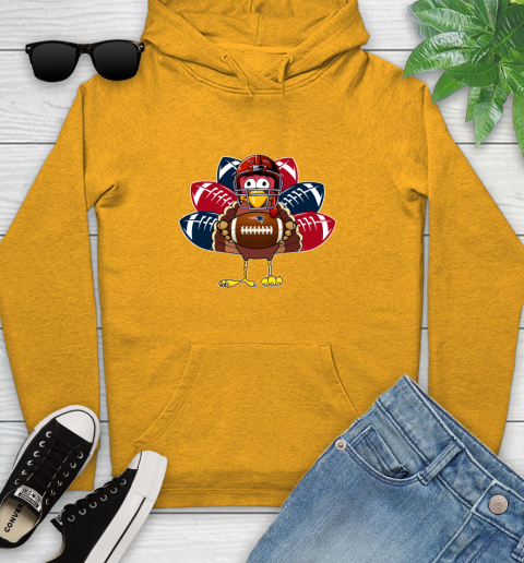 New England Patriots Turkey Thanksgiving Day Youth Hoodie 3