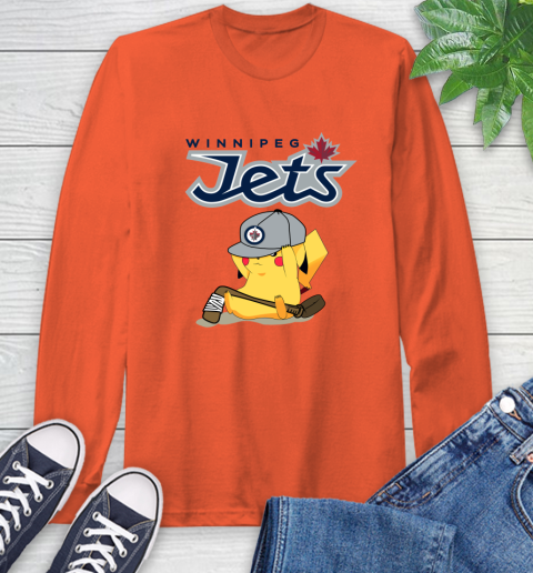 NHL Pikachu Hockey Sports Winnipeg Jets Long Sleeve T-Shirt 5