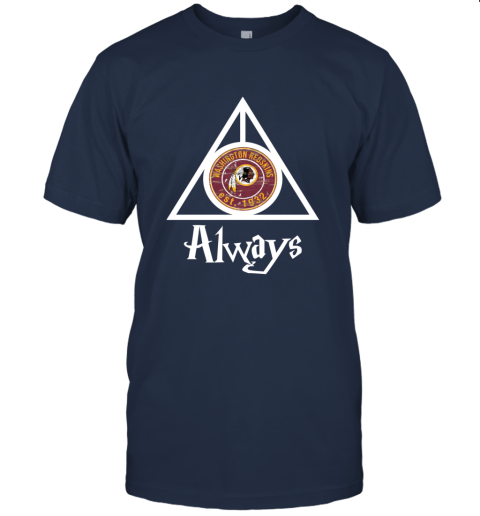 Always Love The Washington Redskins x Harry Potter Mashup NFL gwvw always love the washington redskins x harry potter classic t shirt 2 front navy