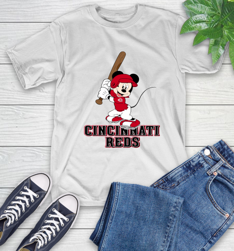 MLB Baseball Cincinnati Reds Cheerful Mickey Mouse Shirt T-Shirt 2
