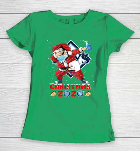 Tampa Bay Rays Funny Santa Claus Dabbing Christmas 2020 MLB Women's T-Shirt 5