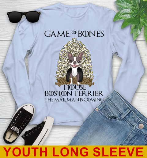 Game of bones house boston terrier dog the mailman is coming tshirt 107