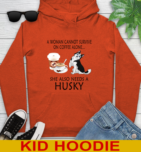 Women cannot survive on coffee alone she also need a HUSKY tshirt 114