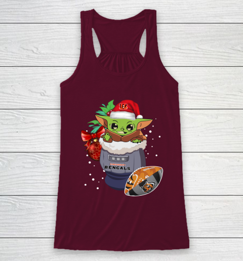 Cincinnati Bengals Christmas Baby Yoda Star Wars Funny Happy NFL Racerback Tank 3