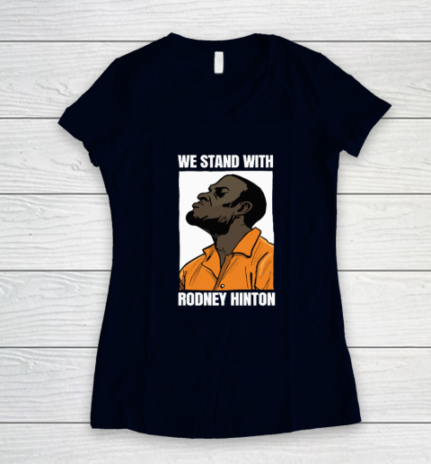 We Stand With Rodney Hinton Women's V-Neck T-Shirt 2