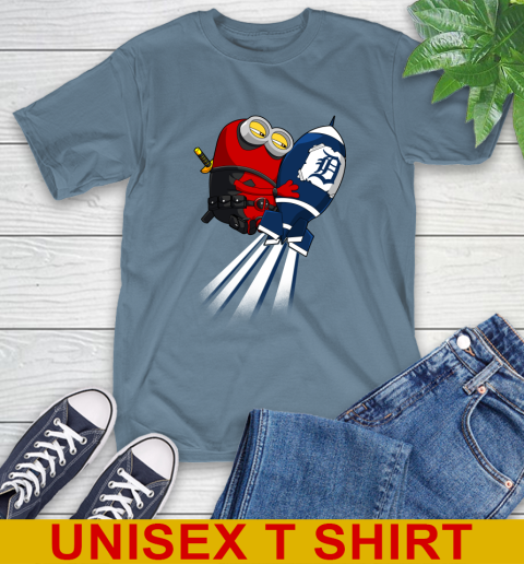 MLB Baseball Detroit Tigers Deadpool Minion Marvel Shirt T-Shirt 8