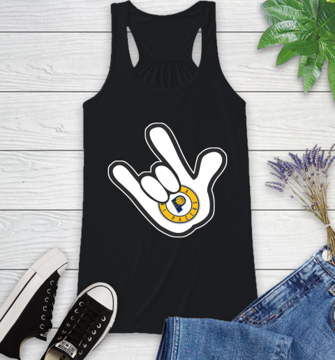 Indiana Pacers NBA Basketball Mickey Rock Hand Disney Racerback Tank 2
