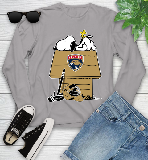 Florida Panthers NHL Hockey Snoopy Woodstock The Peanuts Movie Youth Long Sleeve 5