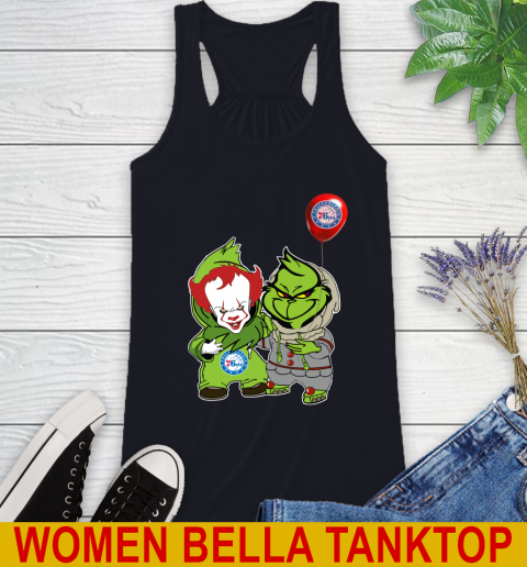 Philadelphia 76ers Baby Pennywise Grinch Christmas NBA Basketball Racerback Tank 10