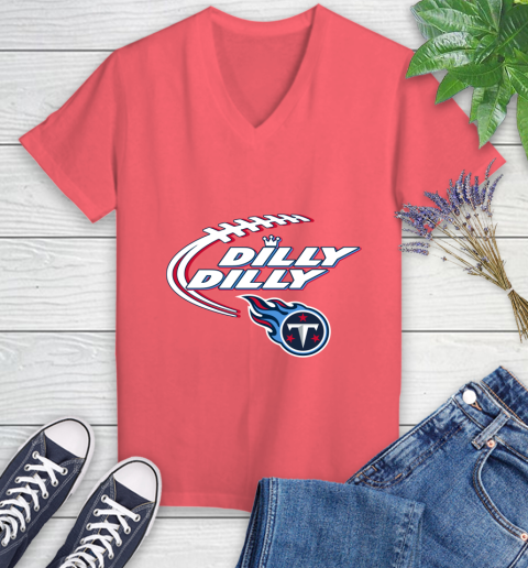 NFL Tennessee Titans Dilly Dilly Football Sports Women's V-Neck T-Shirt 6