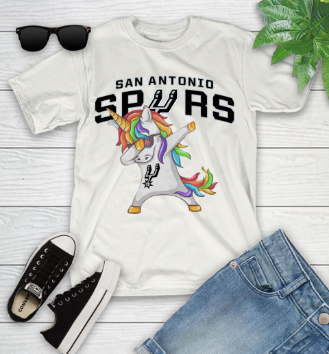 San Antonio Spurs NBA Basketball Funny Unicorn Dabbing Sports Youth T-Shirt