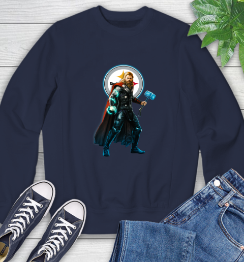 NFL Thor Avengers Endgame Football Pittsburgh Steelers Sweatshirt 3