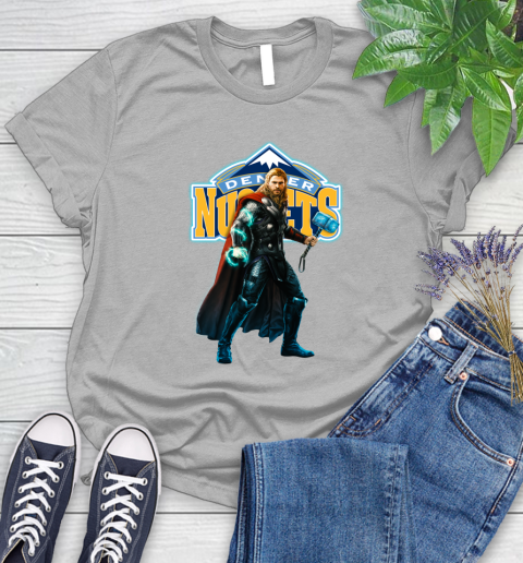 NBA Thor Avengers Endgame Basketball Denver Nuggets Women's T-Shirt 5