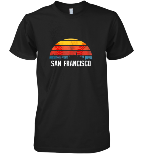 San Francisco Baseball Downtown Skyline Bay Area Fan Premium Men's T-Shirt