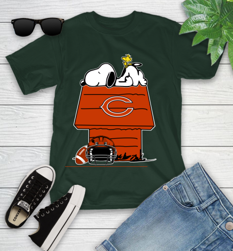 Chicago Bears NFL Football Snoopy Woodstock The Peanuts Movie Youth T-Shirt 5