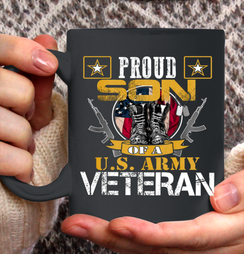 Veteran Shirt Vintage Proud Son Of A U S Army Veteran Ceramic Mug 11oz