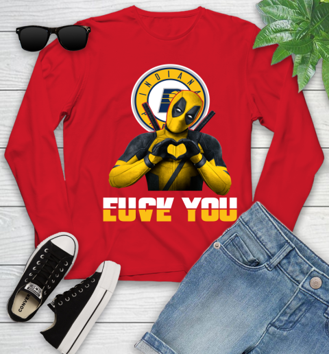 NBA Indiana Pacers Deadpool Love You Fuck You Basketball Sports Youth Long Sleeve 11