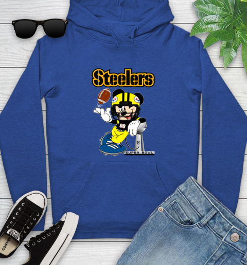 NFL Pittsburgh Steelers Mickey Mouse Disney Super Bowl Football T Shirt Youth Hoodie 9