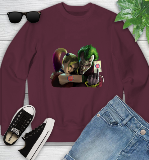Detroit Pistons NBA Basketball Joker Harley Quinn Suicide Squad Youth Sweatshirt 5