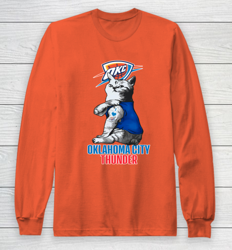 NBA Basketball My Cat Loves Oklahoma City Thunder Long Sleeve T-Shirt 3